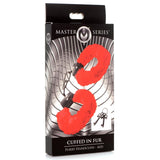Master Series Cuffed in Fur - Red Fluffy Handcuffs - Image 6