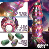 Creature Cocks Larva Silicone Dildo - Coloured 22.9 cm Fantasy Dildo with Eggs - Image 3