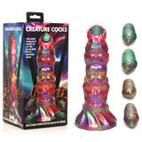 Creature Cocks Larva Silicone Dildo - Coloured 22.9 cm Fantasy Dildo with Eggs - Image 1