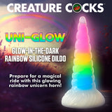 Creature Cocks Uni-Glow - Glow in Dark Rainbow 19.5 cm Unicorn Fantasy Dildo - Image 3