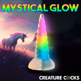 Creature Cocks Uni-Glow - Glow in Dark Rainbow 19.5 cm Unicorn Fantasy Dildo - Image 6