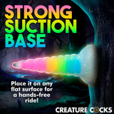 Creature Cocks Uni-Glow - Glow in Dark Rainbow 19.5 cm Unicorn Fantasy Dildo - Image 8
