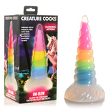 Creature Cocks Uni-Glow - Glow in Dark Rainbow 19.5 cm Unicorn Fantasy Dildo - Image 1