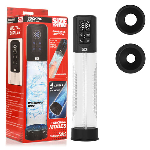Size Matters Sucking Penis Pump - Clear USB Rechargeable Penis Pump - Image 1
