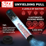 Size Matters Sucking Penis Pump - Clear USB Rechargeable Penis Pump - Image 4