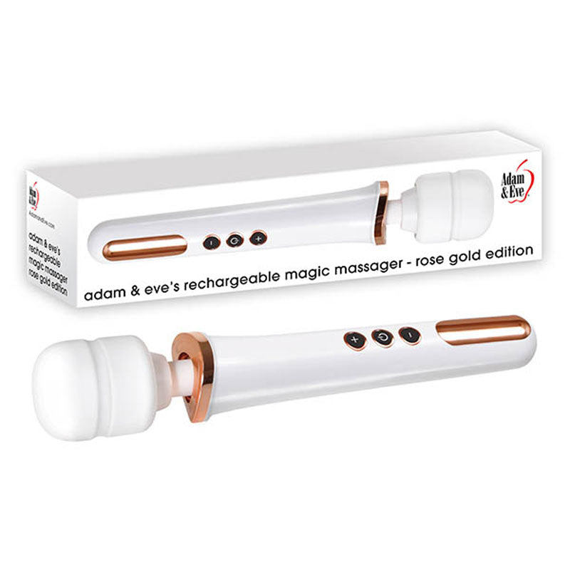 Adam & Eve Rechargeable Magic Massager - Rose Gold/White Massager Wand