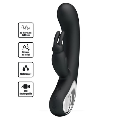 Party Up COLIN Rabbit Vibe - Black 21 cm Rabbit Vibrator