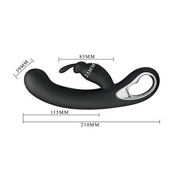Party Up COLIN Rabbit Vibe - Black - Black 21 cm USB Rechargeable Rabbit Vibrator