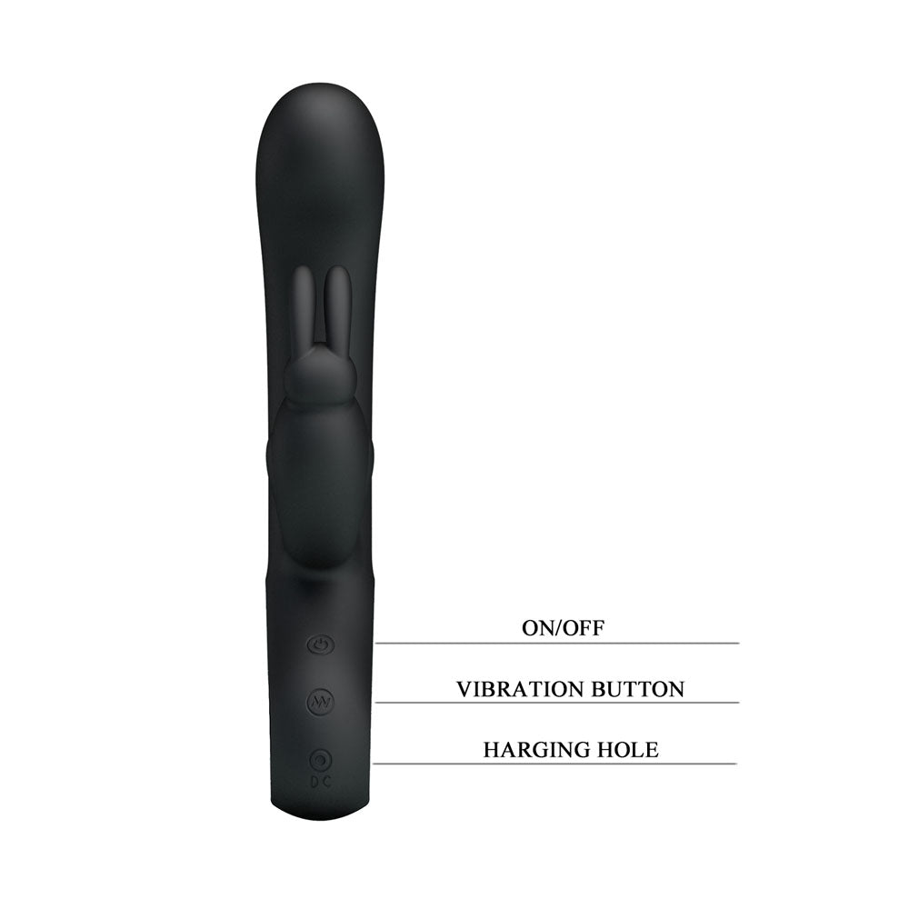 Party Up COLIN Rabbit Vibe - Black 21 cm Rabbit Vibrator