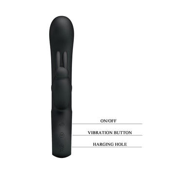 Party Up COLIN Rabbit Vibe - Black - Black 21 cm USB Rechargeable Rabbit Vibrator