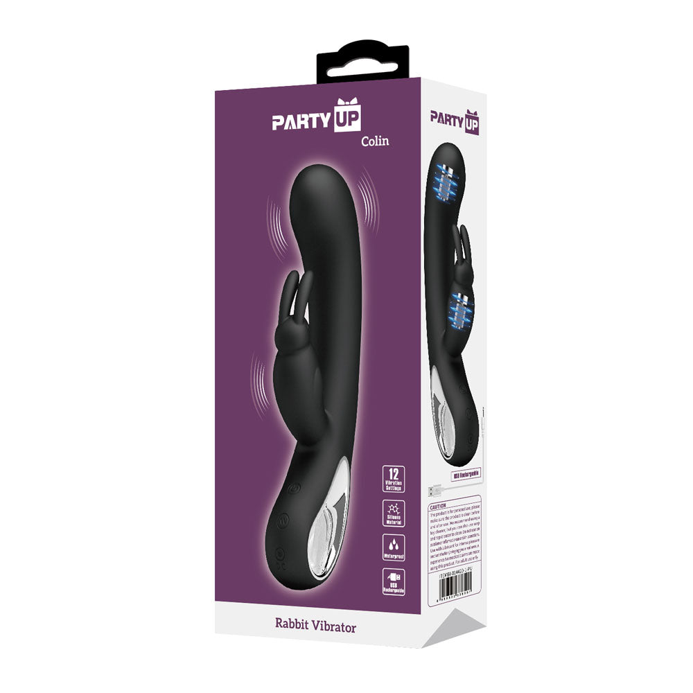 Party Up COLIN Rabbit Vibe - Black 21 cm Rabbit Vibrator
