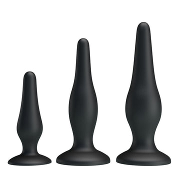 Party Up JERRY Butt Plug Set - Black Butt Plugs - Set of 3 Sizes