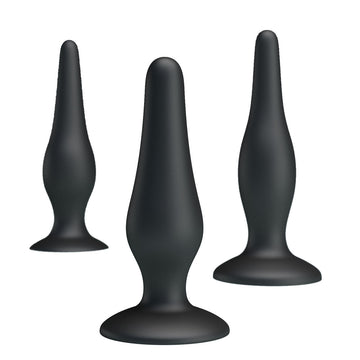 Party Up JERRY Butt Plug Set - Black Butt Plugs - Set of 3 Sizes