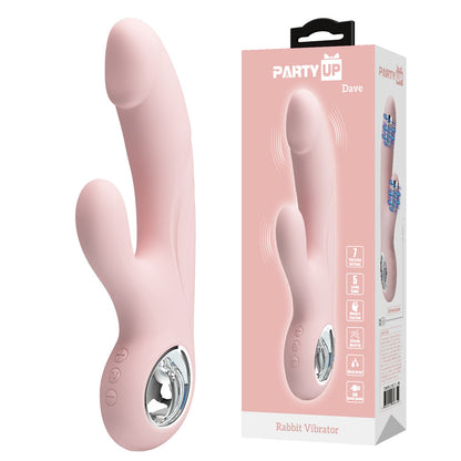 Party Up DAVE Rabbit Vibe - Pink 19 cm Rabbit Vibrator