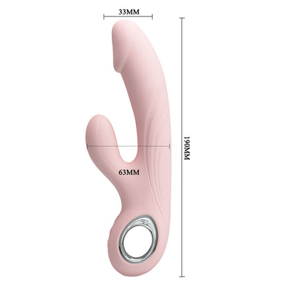 Party Up DAVE Rabbit Vibe - Pink 19 cm Rabbit Vibrator