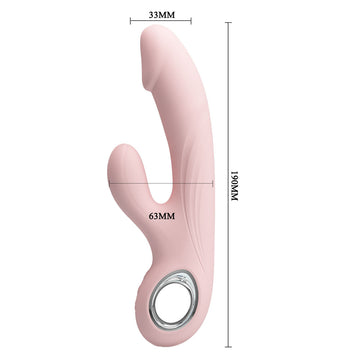 Party Up DAVE Rabbit Vibe - Pink - Pink 19 cm USB Rechargeable Rabbit Vibrator