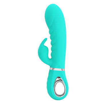 Party Up EDWARD Rabbit Vibe - Teal - Teal 20 cm USB Rechargeable Rabbit Vibrator