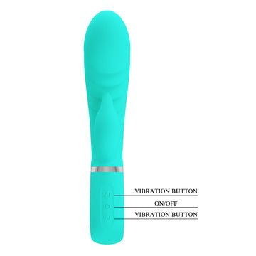 Party Up EDWARD Rabbit Vibe - Teal - Teal 20 cm USB Rechargeable Rabbit Vibrator