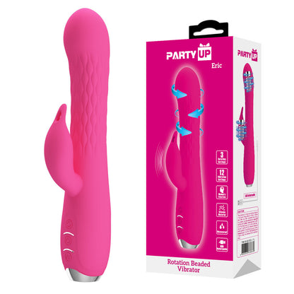 Party Up ERIC Rotating Beads Vibrator - Pink 20.5 cm Rabbit Vibrator