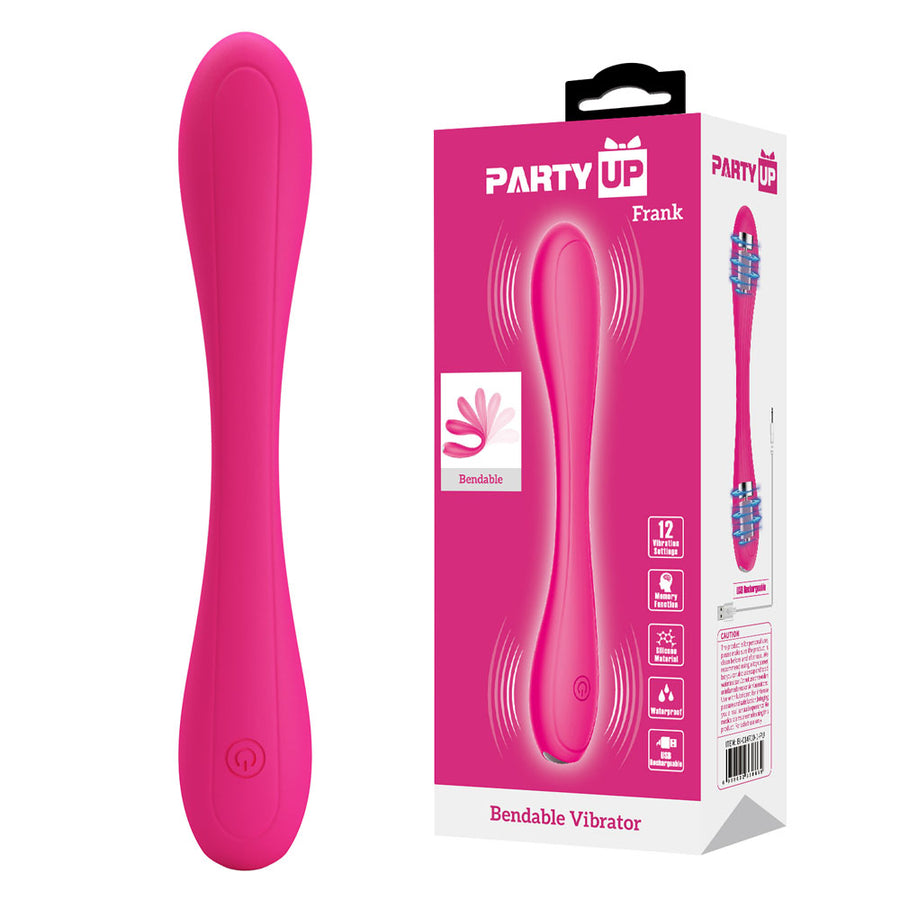 Party Up FRANK Bendable Vibe - Pink - Pink 17.1 cm Bendable Vibrator
