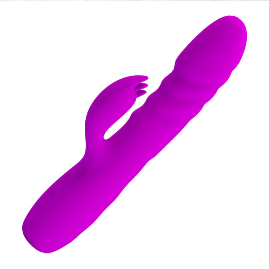 Party Up BOB Thrusting Vibe - Purple 25 cm Thrusting Rabbit Vibrator