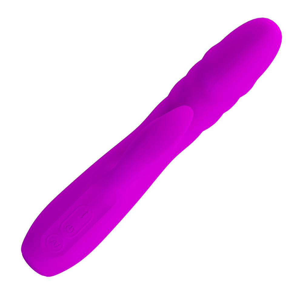 Party Up BOB Thrusting Vibe - Purple 25 cm Thrusting Rabbit Vibrator