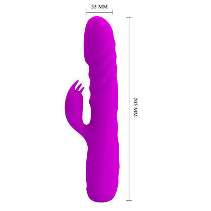 Party Up BOB Thrusting Vibe - Purple 25 cm Thrusting Rabbit Vibrator