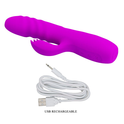 Party Up BOB Thrusting Vibe - Purple 25 cm Thrusting Rabbit Vibrator