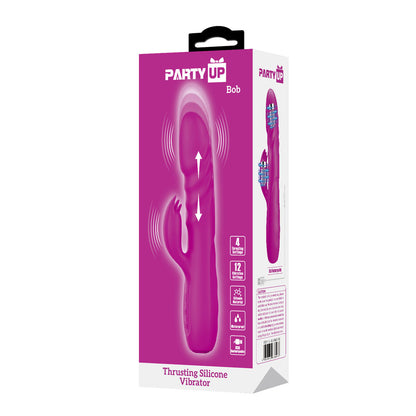 Party Up BOB Thrusting Vibe - Purple 25 cm Thrusting Rabbit Vibrator