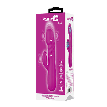 Party Up BOB Thrusting Vibe - Purple - Purple 25 cm USB Rechargeable Thrusting Rabbit Vibrator