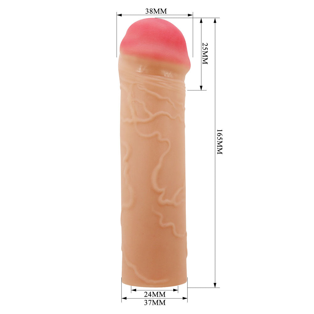 Party Up OSCAR 1 Inch Extender Sleeve - Flesh 1 Inch Penis Extender