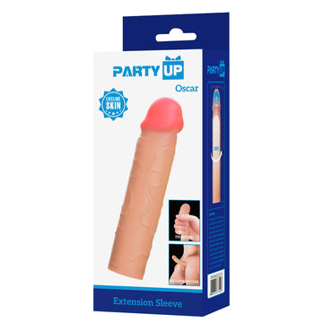 Party Up OSCAR 1 Inch Extender Sleeve - Flesh 1 Inch Penis Extender Sleeve