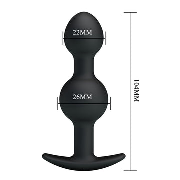 Party Up JAMES Anal Bead Plug - Black 10.4 cm Beaded Butt Plug