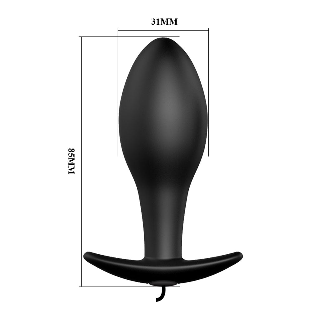 Party Up JASON Vibrating Anal Plug - Black 8.5 cm Vibrating Butt Plug