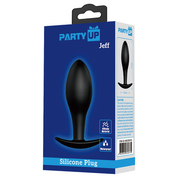 Party Up JEFF Silicone Plug - Black 8.5 cm Butt Plug