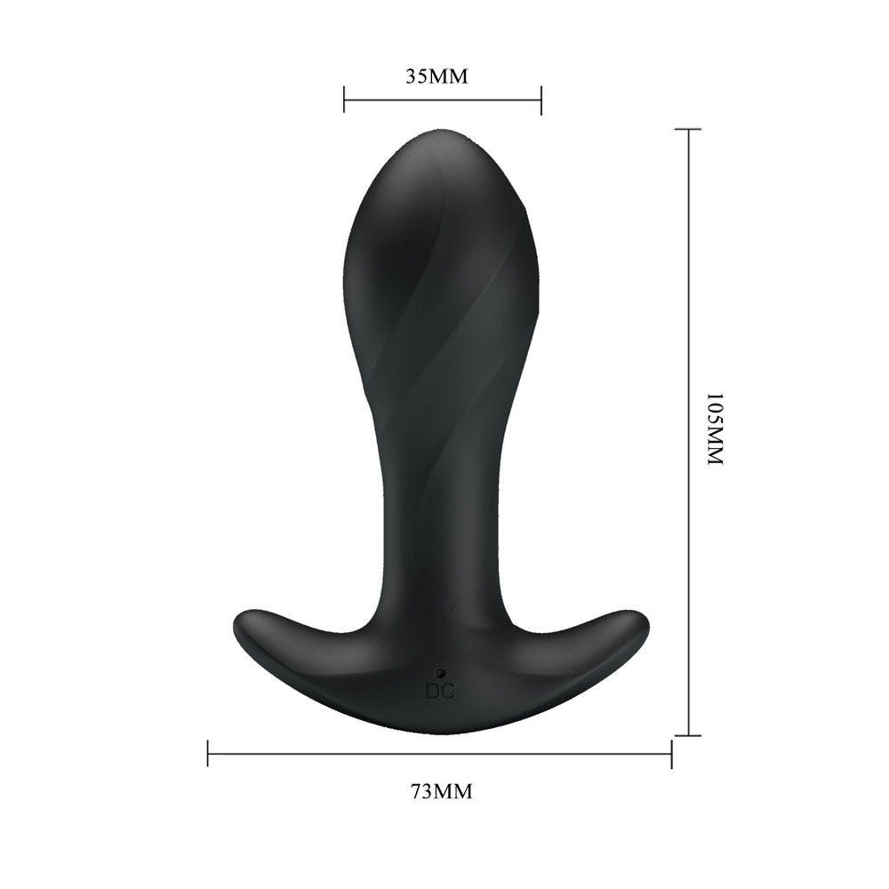 Party Up KEITH Vibrating Plug - Black 10.5 cm Vibrating Butt Plug