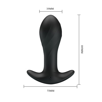 Party Up KEITH Vibrating Plug - Black 10.5 cm Vibrating Butt Plug