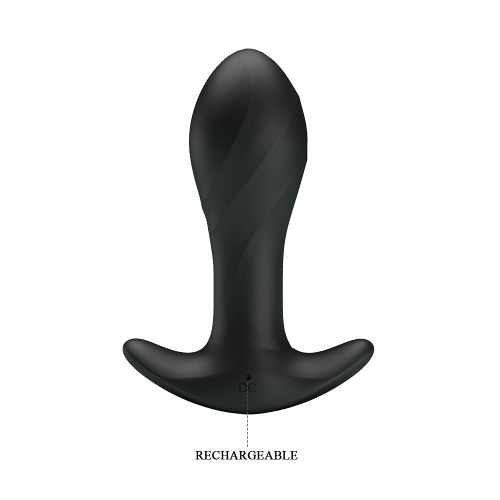 Party Up KEITH Vibrating Plug - Black 10.5 cm Vibrating Butt Plug