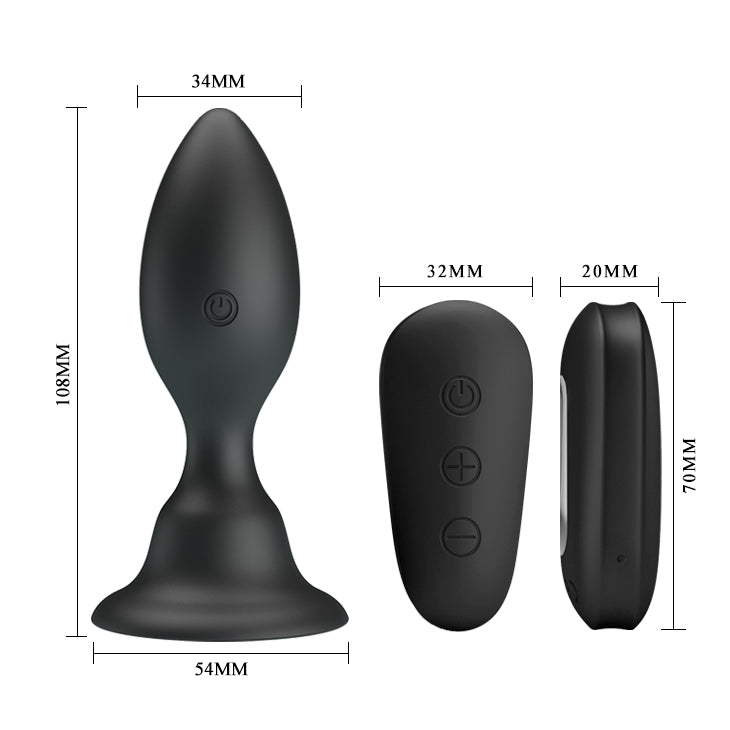 MR PLAY Vibrating Anal Plug - Black 10.8 cm Vibrating Butt Plug