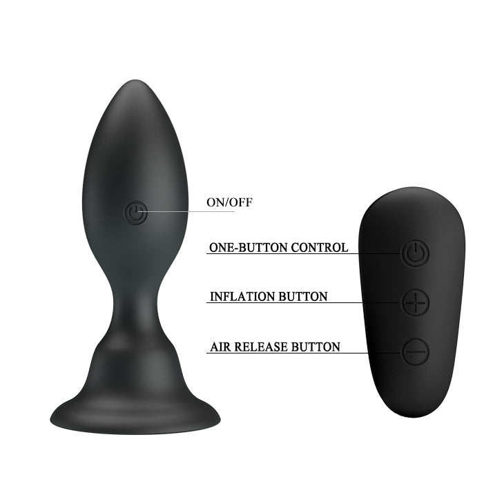 MR PLAY Vibrating Anal Plug - Black 10.8 cm Vibrating Butt Plug