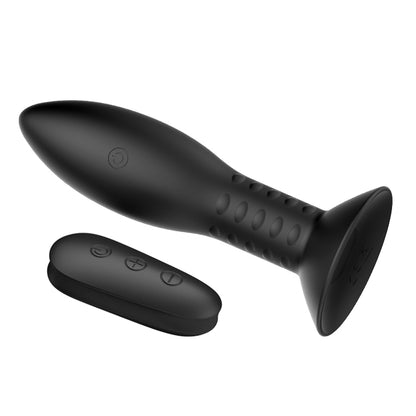 MR PLAY Rotation Beads Anal Plug - Black Beaded Butt Plug