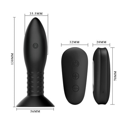MR PLAY Rotation Beads Anal Plug - Black Beaded Butt Plug