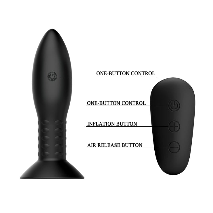 MR PLAY Rotation Beads Anal Plug - Black Beaded Butt Plug