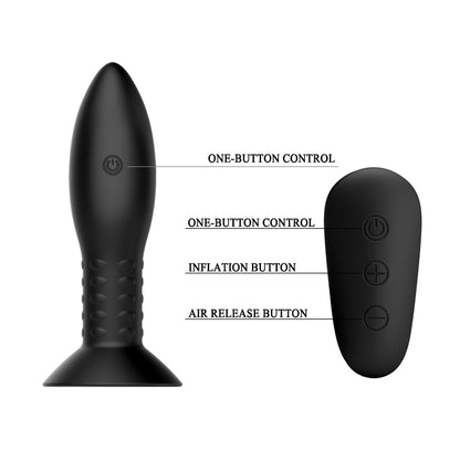 MR PLAY Rotation Beads Anal Plug - Black Beaded Butt Plug