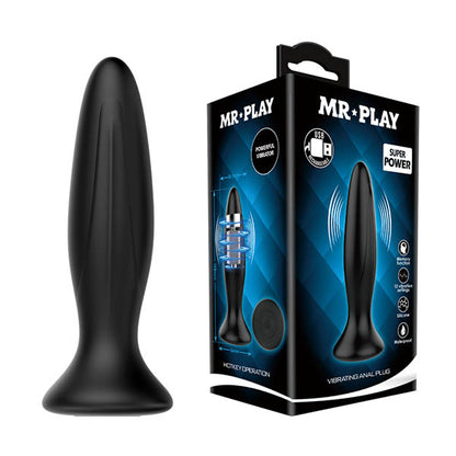 MR PLAY Vibrating Anal Plug - Black 12.8 cm Vibrating Butt Plug