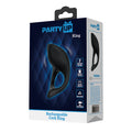 Party Up KING Rechargeable Cock Ring - Black USB Rechargeable Cock Ring