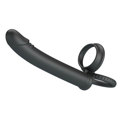 Party Up MARTIN Double Penetrator - Black Cock & Ball Rings