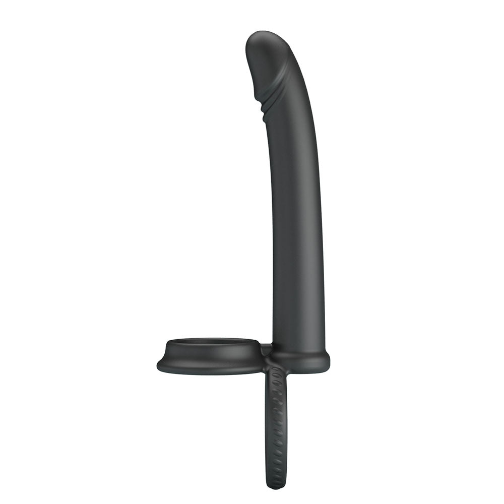Party Up MARTIN Double Penetrator - Black Cock & Ball Rings