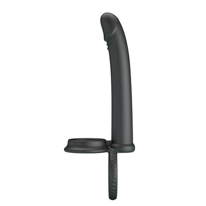 Party Up MARTIN Double Penetrator - Black Cock & Ball Rings