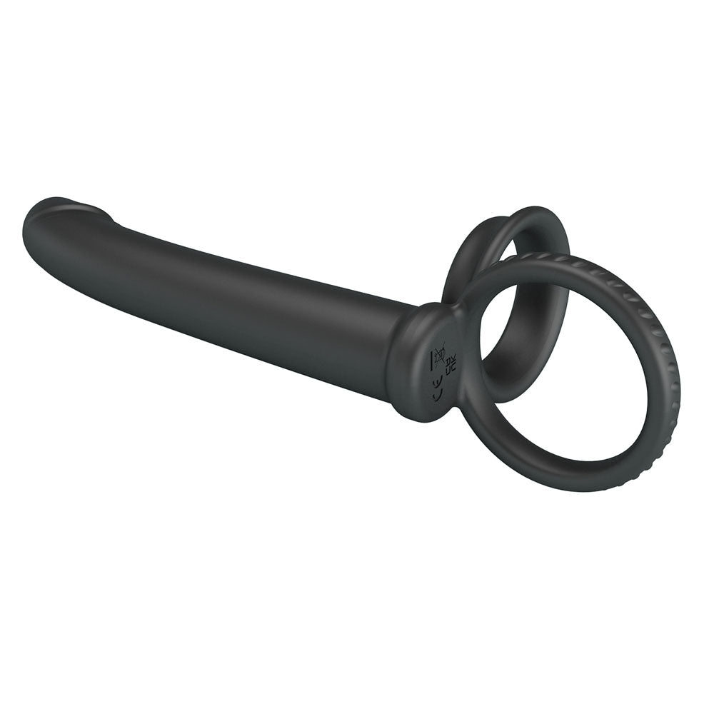 Party Up MARTIN Double Penetrator - Black Cock & Ball Rings